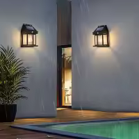 2PCS Luz Solar Exterior Jardín Inducción Corporal Lámpara De Pared Para Casa Villa Balcón Decorativa IP65 Impermeable - details 6