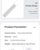 Archos De Uñas De Vidrio Transparente Con Caja Fichas De Pulido Y Polimento Herramienta Brillante Para Manicura 2/5Pcs - details 9