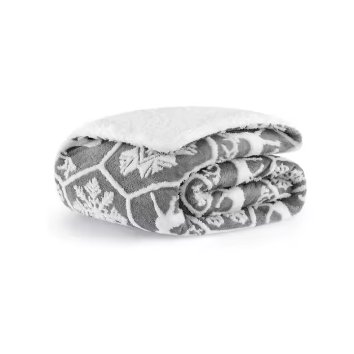 Manta Sofa de Borrego, Manta Doble Cara Franela y Sherpa, 100% Poliester, Suave y Caliente para Invierno - 1