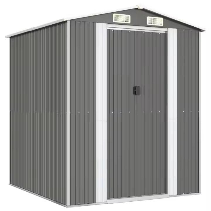 vidaXL Cobertizo de Jardín Acero Galvanizado Aire Libre Exterior Color Antracita,  Verde,  Marrón claro y mas - 1