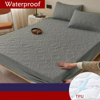 Sábana Ajustable Impermeable 100% Tejida Con Cierre Elástico Para Queen Y King Tamaño Mattress Protector Sólido Cubierta De Cama (Necesario Pedir Toalla De Cabeza) - details 14