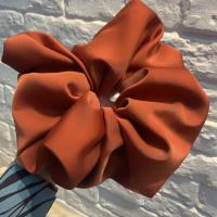 Nuevas Fashion Scrunchies De Seda Para Mujeres Y Niñas Color Sólido Cinta Elástica Para El Cabello Accesorios De Cabello De Tamaño Oversize - details 14