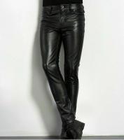 Pantalones De Cuero PU Para Hombre Estilo Rock Moda Para Club Nocturno Baile Slim Fit Faux Leather Pantalones Motociclista - details 3