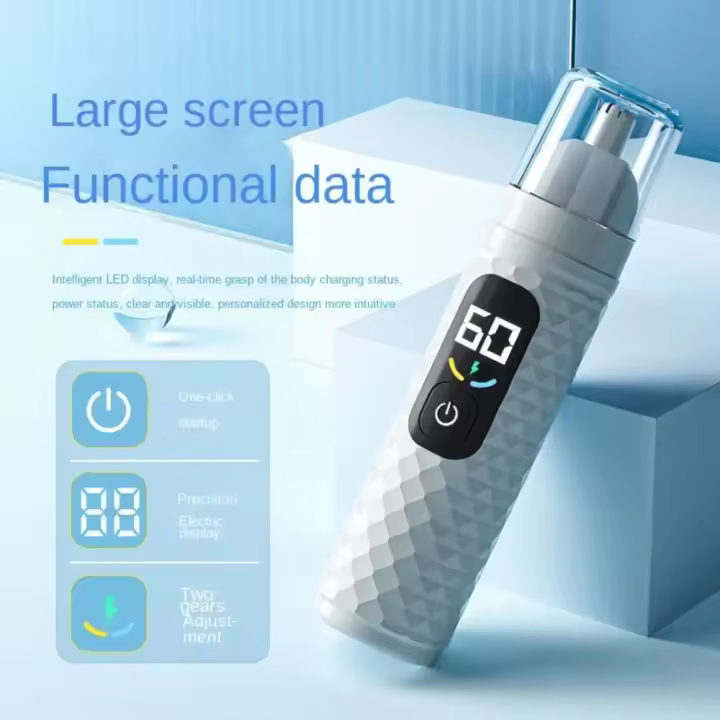 Cortapelos de Nariz USB Cargable Sin Dolor, Tipo de Afeitadora Rotativa, Material de Metal, Para Eliminación de Vello Facial Aplicación de Barba - 1