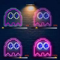 Luces Neón LED Pixel Fantasma Para Decoración De Pared Fiesta Halloween Y Navidad Decoración De Habitación Juego Regalo Para Casa - details 2