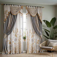 2 Piezas Cortinas De Flor Vintage Gris HD Para Decoración De Hogar Estilo Rústico Para Sala De Estar Y Dormitorio Tela De Poliéster 100% - details 7