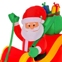 HOMCOM Papá Noel Inflable con Trineo y Renos con Luces LED Decoración de Navidad para Exterior Aire Libre con Inflador 240x57x112 cm Multicolor - details 4