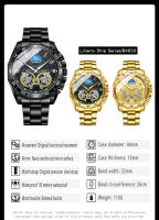 Reloj De Cuarzo Para Hombre BINBOND Lujo Deportivo Militar Casual Con Dial Decorativo Resistente Al Agua De Acero Inoxidable Estilo Business - details 10