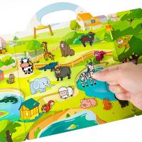 Juego De Papel Con Pegatinas De Goma Portátil Para Niños Juguete Educativo Montessori DIY Puzzle De Animales Cognición Temprana Regalo Para Niños - details 21