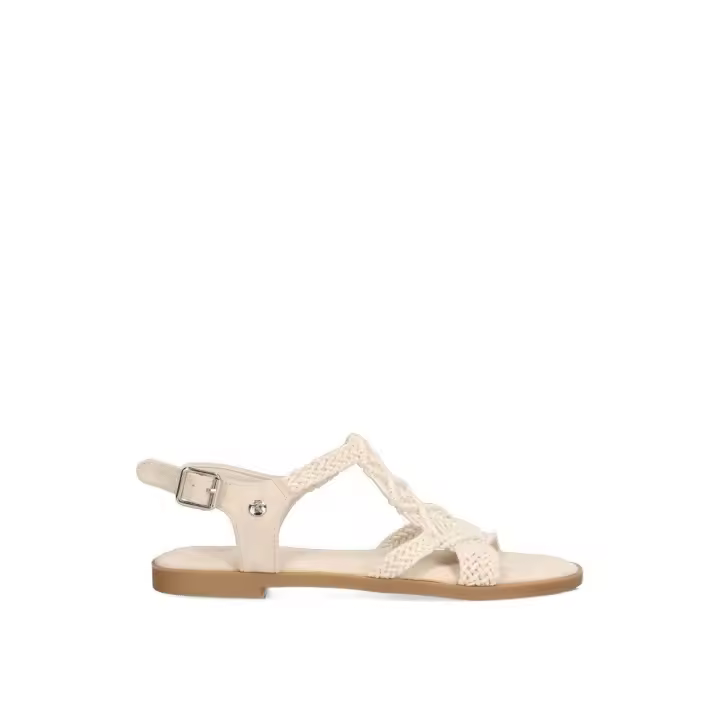SANDALIA CROCHET TIPO ZAPATO ETIKA SERRADAL 10021 MUJER, BEIGE - 1