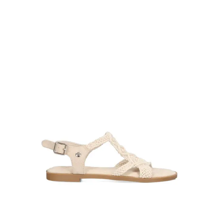 SANDALIA CROCHET TIPO ZAPATO ETIKA SERRADAL 10021 MUJER, BEIGE - 1