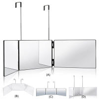 Espejo De Maquillaje Plegable Con Luz LED 360 Grados Para Hombres Espejo De Peluquería Auto Corte Tridimensional Ajustable - details 9