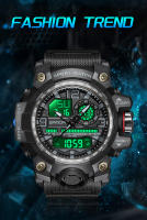Reloj De Pulsera Militar Deportivo Para Hombre SANDA 3133 G Style 50M a Prueba De Agua Resistente Al Shock Con Cuarzo Digital Y Luz LED - details 0
