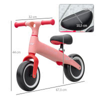 AIYAPLAY Bicicleta sin Pedales para Niños de 18-36 Meses Bicicleta de Equilibrio con Asiento Ajustable en Altura Carga 25 kg 67,5x32x44 cm Rosa - details 2