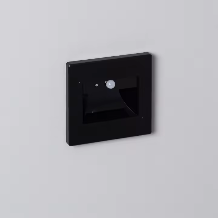 Ledkia Baliza de Pared LED 1.5W Empotrable con Sensor PIR Bark Negro - 1