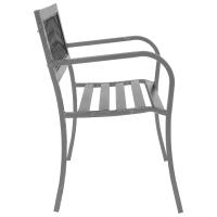 vidaXL Banco de jardín acero negro 120 cm - details 2