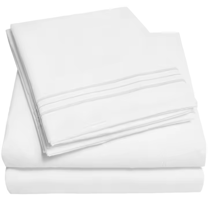 Juego De Cama Sólido De 4 Piezas Tamaño Queen Suave Y Transpirable Sábana Colchón Fundas Para Hogar Y Hotel Blanco Gris - 1