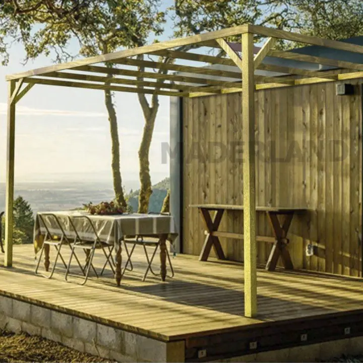 Pérgola de Madera Maciza Adosada Toledo (Maderland) - Gardeneas - 1