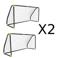 Devessport Set 2 UnidadesPortería de Fútbol PVC Negro 180 x 91 x 120 cm - details 0