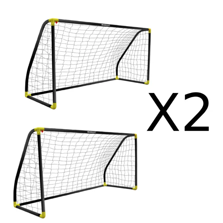 Devessport Set 2 UnidadesPortería de Fútbol PVC Negro 180 x 91 x 120 cm - 1