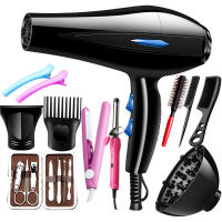 Secador de pelo profesional con enchufe europeo, secador de pelo de alta potencia para salón con difusor, boquillas y accesorios de peinado - details 0