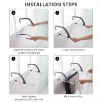 1pc Hanger Plegable Multifuncional Para Ropa Socks Y Zapatos Hanger De Almacenamiento Para Balcones Eco-amigable Y Desechable - details 3