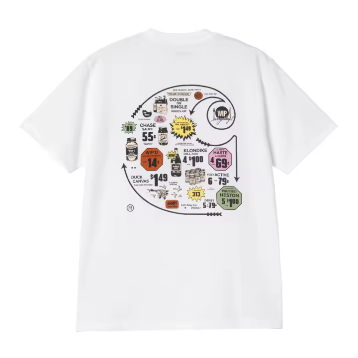 Camiseta Blanca Carhartt Catalogue C Logo T-Shirt White de Corte Regular - 1