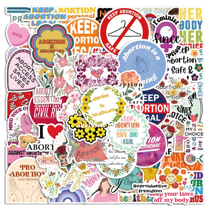 50PCS Etiquetas Impermeables De Graffiti De Derechos Femininos Y Movimiento Antinatalistas Para Decoración De Vaso Creativo Y Moderno Tamaño Variado Para Adolescentes Adultos Niños Amigos - 1