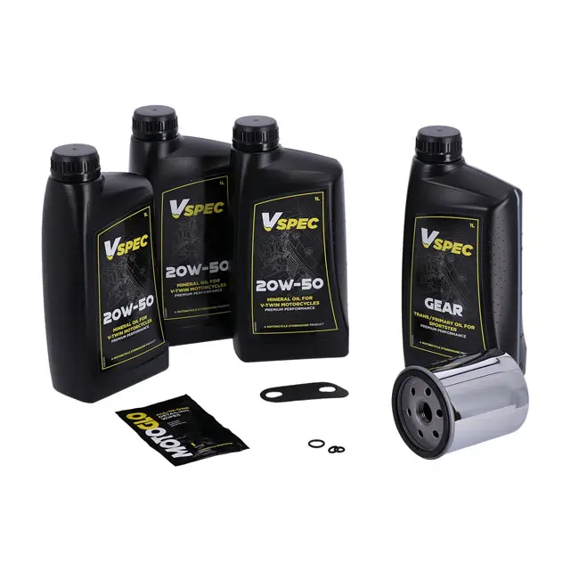 kit de servicio para sportster 2004 - 2020  Mineral. Filtro de aceite cromo. motor y primaria - 1