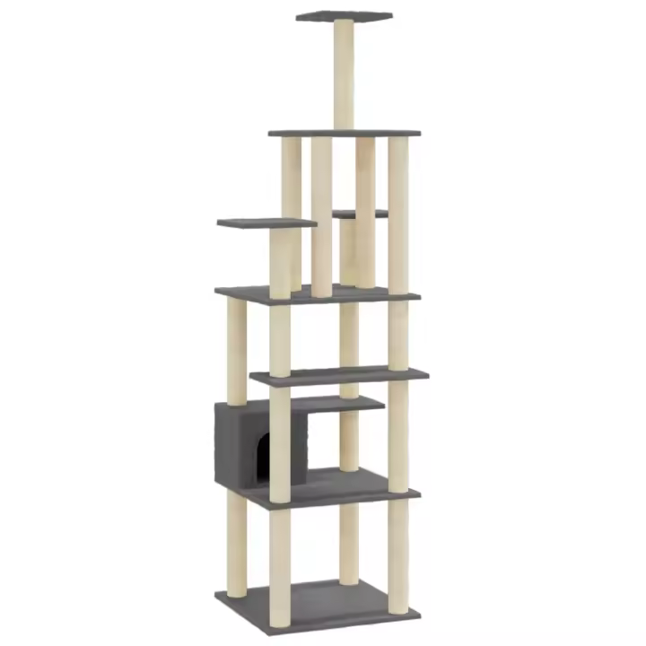 Rascador para Gatos with postes de ISAL gris obscure183 cm - 1