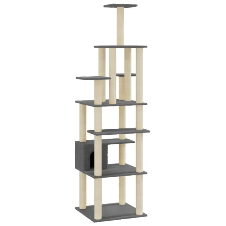 Rascador para Gatos with postes de ISAL gris obscure183 cm - 1