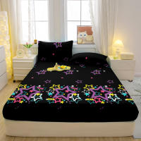 Sábana Fitted Moderna Y Sencilla Con Estampado De Estrellas Mate Para Cama Cubierta De Cama Sin Almohadillas De Seda 100% Poliéster - details 3