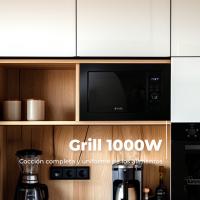 EVVO Microondas integrable Mi30 Black, 21L de Capacidad, Grill 1000W, Puerta y Marcos Efecto Brillante, Multifunción - details 1