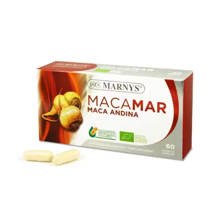 Marnys Macamar Maca Andina Roja y Negra BIO 60 Cápsulas Vegetales - 1