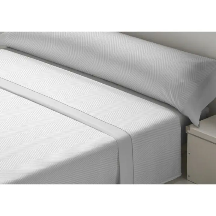 D'Or - Juego de Sábanas D'Or VARTO Gris Cama de 180 Franela - 1