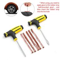 Kit De Reparación De Neumáticos Para Coche Y Motocicleta Herramienta De Reparación De Goma Para Neumáticos Sin Tubo Con Barril De Goma - details 5