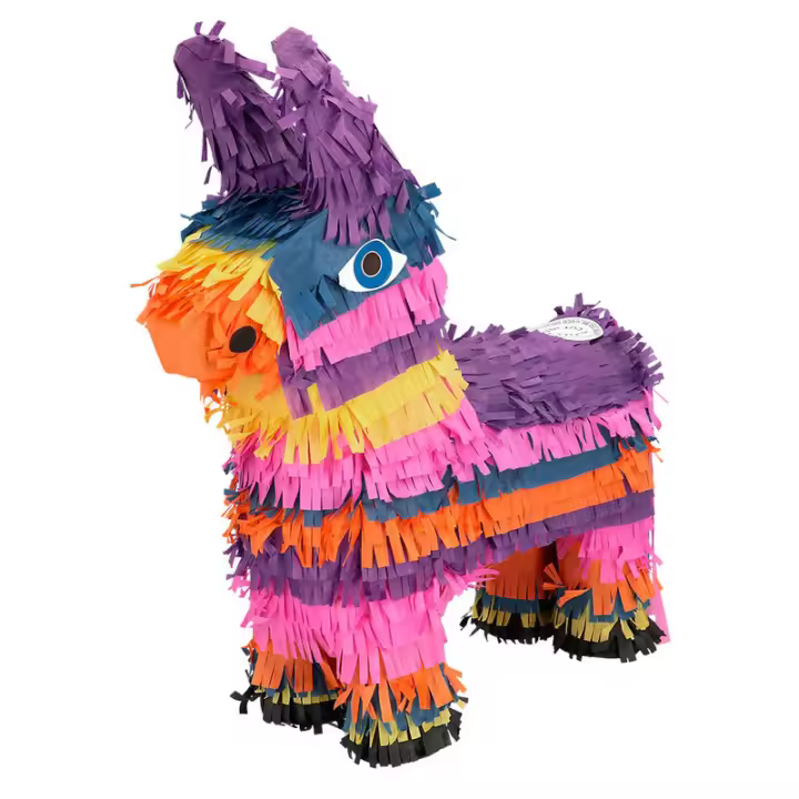 Piñata Burro multicolor 36x13x38 cm mejicana - 1