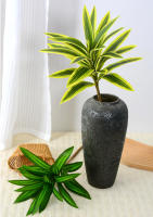 Árbol De Palma Artificial De 66-98cm Con Borde Dorado Y Verde Plástico Y Ramas De Bambú Decoración De Pared Y Escritorio De Plantas Tropicales - details 7