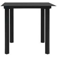 vidaXL Mesa de comedor de jardín acero y vidrio negra 80x80x74 cm - details 1