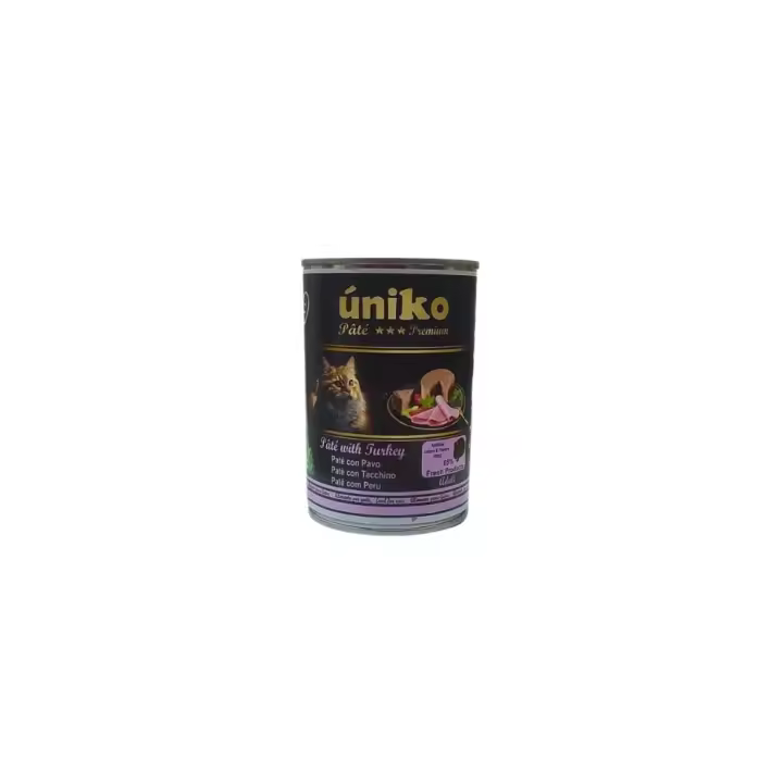 Uniko Cat Pate Premium Pavo Pack 6x400gr Comida Húmeda Gatos Natural - 1