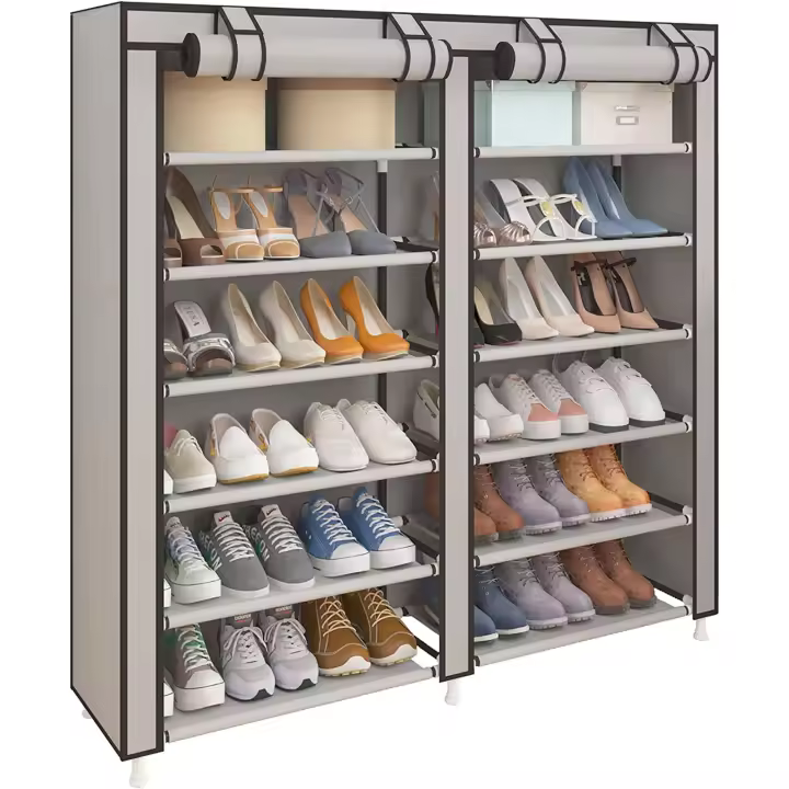 Nyana Home Armario Zapatero Tela con Puertas Cremallera 110x120x30cm - Organizador de Zapatos con Capacidad para 36 Pares - 1