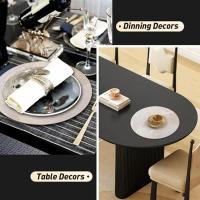 Mantelones De Vinilo Redondos Resistentes Al Calor Antideslizantes Para Comidas Bodas Fiestas Navidad Decoración De Mesa - details 6