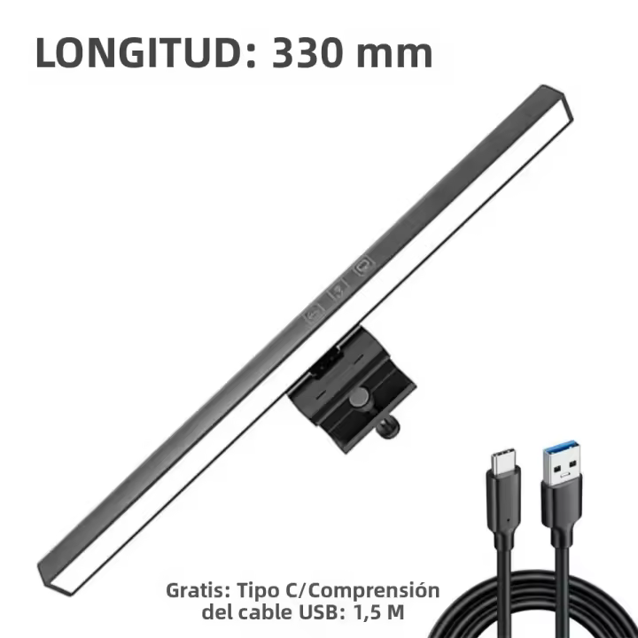 Lámpara De Escritorio RGB LED Para Pantalla De Computadora 44/50cm Luz De Mesa Para Estudio Y Laptop Con Control Remoto - 1