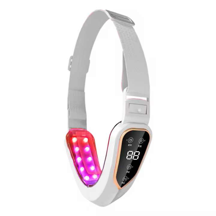 Dispositivo De Levantamiento Facial LED Fototerapia Terapia De Luz Vibration Masajeador Adelgazante Facial Calentado Doble Barba Masajeador De Rostro V-Face - 1