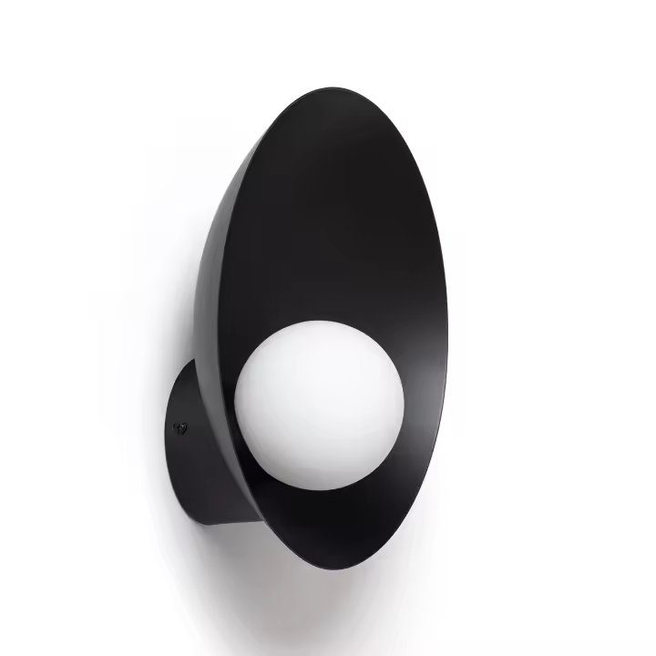 Ledkia Aplique de Pared Metal y Cristal Brais Negro - 1