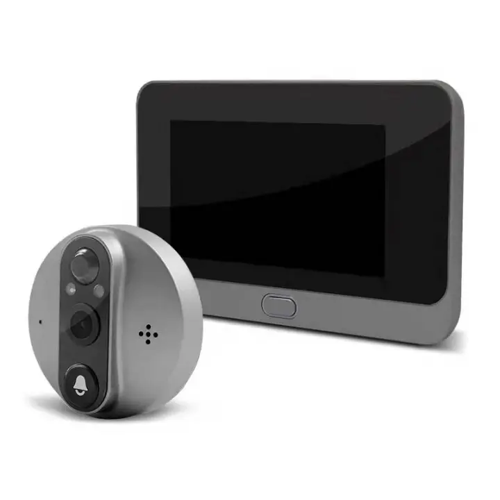 Smart Tuya 1080P 4.3' WiFi Door Bell Eye Camera Peephole 5000mAh Audio PIR FHD Infrared Alexa Google Advertising Digital Viewer - 1