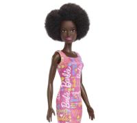 MATTEL - Muñeca Barbie con vestido estampado del logotipo de Barbie en color rosa - Idea regalo - details 0