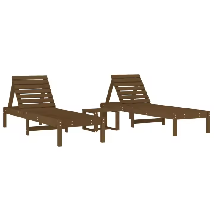 VidaXL Conjunto de jardín 2 tumbonas + 1 mesita - 1