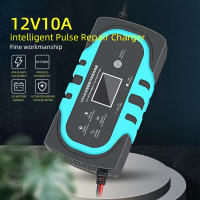 Cargador De Batería Para Coche Y Motocicleta 12V Inteligente Con Protección Contra Sobrecalentamiento Y Sobrecarga Pantalla LCD Accesorios De Cargador De Vehículo - details 0