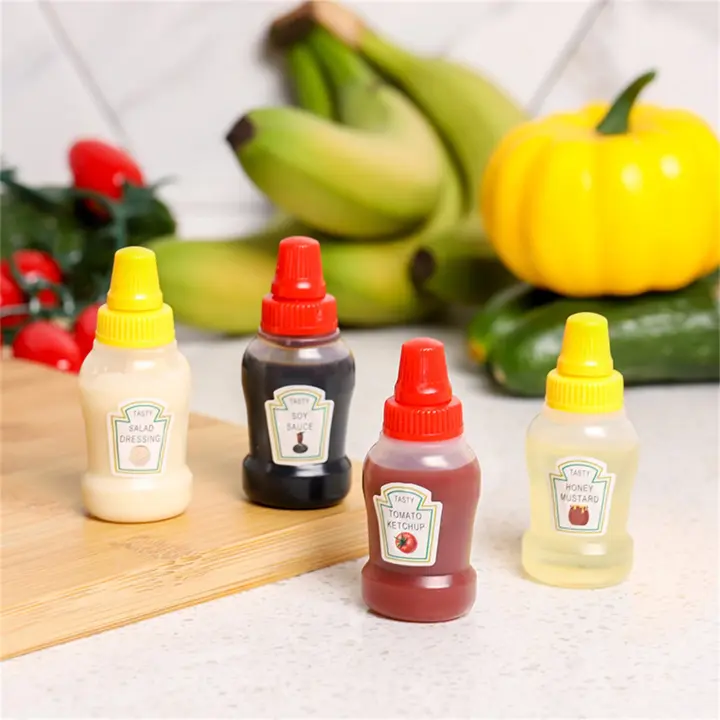 Mini Botellas De Squeeze Para Condimentos 25ml Jars Dispensadores De Miel/Ketchup/Salsa De Soja/Aderezos Para Almuerzo Recipientes Comestibles Ecológicos - 1